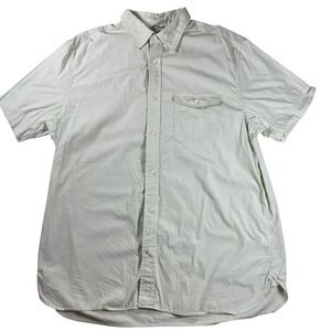 Banana Republic Button Down Shirt Mens XL Green Short Sleeve Casual